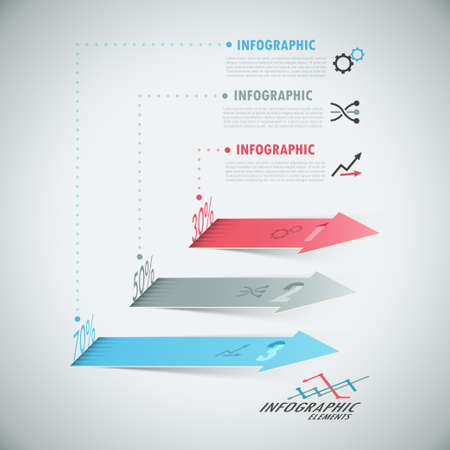 3d Modern infographics options banner with realistic arrowsのイラスト素材