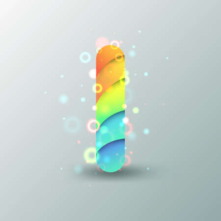 Modern Capital Letter I made of colorful paper with light reflexionsのイラスト素材