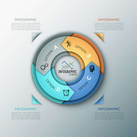 Modern infographics options banner のイラスト素材