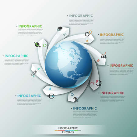 Modern infographics global template for 8 options. のイラスト素材