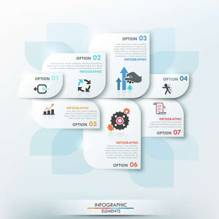 Modern infographics options template with paper leaves, icons and text for 4 options.のイラスト素材