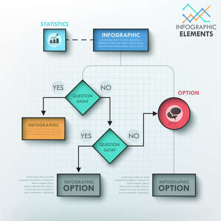 Modern infographic diagram template with color circles and icons on grey background. のイラスト素材
