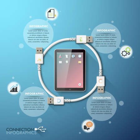 Business connection infographics templateのイラスト素材