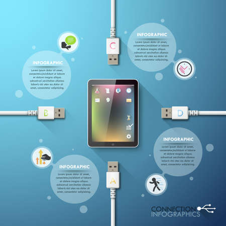 Business connection infographics templateのイラスト素材