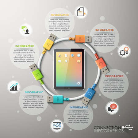 Business connection infographics templateのイラスト素材