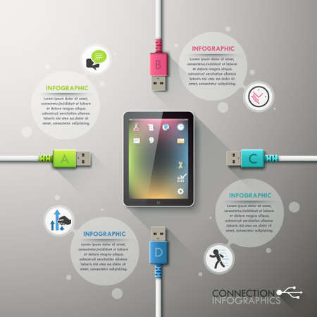 Business connection infographics templateのイラスト素材