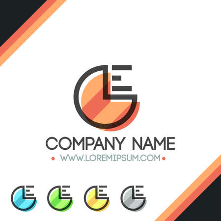 Business Abstract Circle icon. Corporate, Media, Technology styles vector logo design template. Can be used as letter C, G, O logo or pie chart logo.のイラスト素材