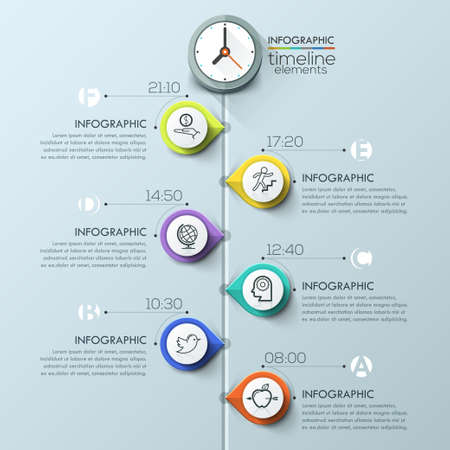 Business timeline infographic template. can be used for workflow layout, banner, diagram, number options, web design.のイラスト素材