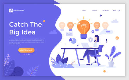 Flat Landing Page Templateのイラスト素材