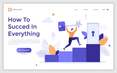 Flat Landing Page Templateのイラスト素材