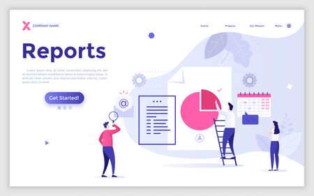 Flat Landing Page Templateのイラスト素材