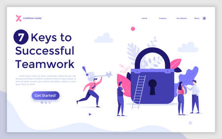 Flat Landing Page Templateのイラスト素材