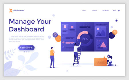 Flat Landing Page Templateのイラスト素材