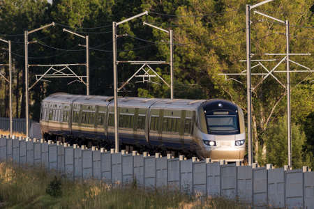 Gautrain, high speed train traveling from OR Tambo International Airport to Pretoria, South Africa.
