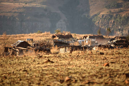 Wooden Houses in Rural Africa. の写真素材