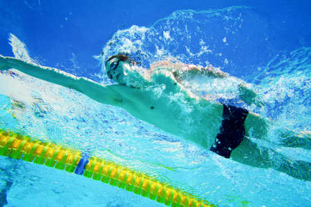 Swimmer in the Pool Underwater Swimmer in the Pool Underwater