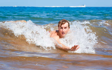 Body Surfing at the Beach