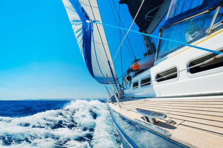 Yacht, Sailing boat in the sea