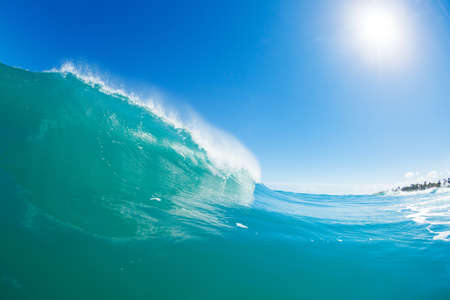 Blue Ocean Wave and Sunny Blue Sky