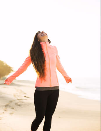 Happy Beautiful young woman outdoors 