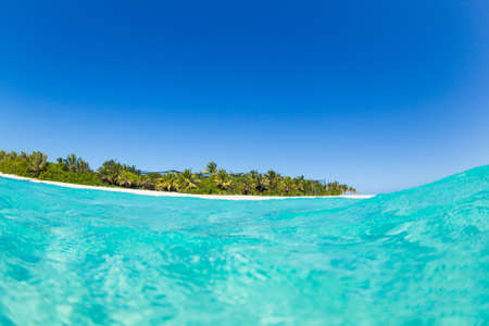Tropical Island, Blue Sky and Beautiful Oceanの写真素材