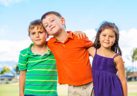 Group of Happy Kids, Friends Together After School 