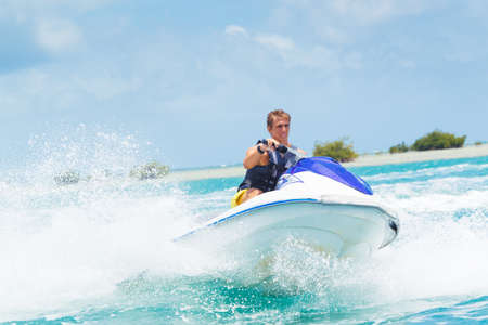 Man on Jet Ski having fun in Ocean