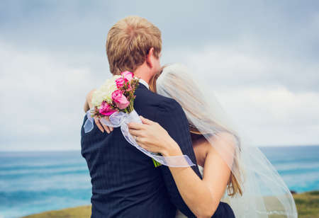 Wedding, Happy couple in loveの写真素材