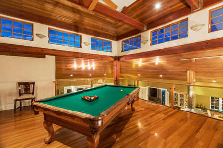 Pool Table in Luxury Homeの写真素材