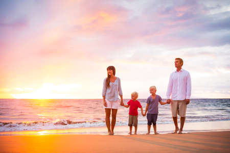 Portrait of Happy Young Familyの写真素材