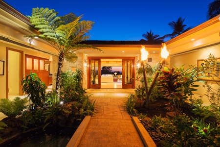 Beautiful Garden Entrance to Luxury Home