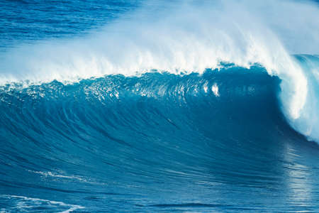 Giant Powerful Blue Ocean Waveの写真素材