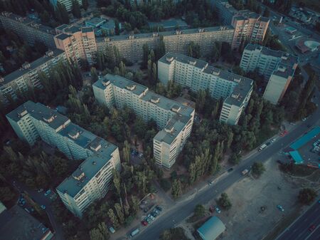 Panels buildings in Russia, Soviet architecture houses.の写真素材