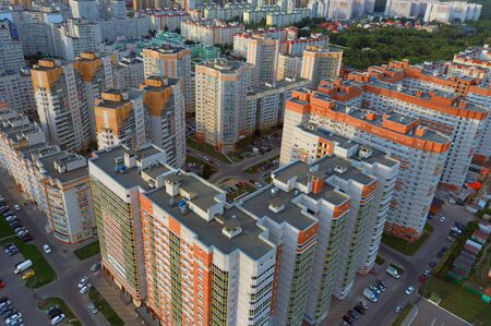 Panels buildings in Russia, Soviet architecture houses.の写真素材