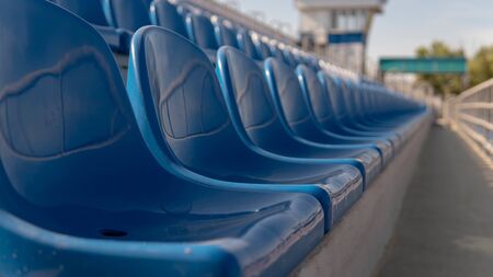 Blue Seats In A Rowの写真素材