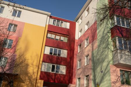 Panels buildings in Russia, Soviet architecture houses.