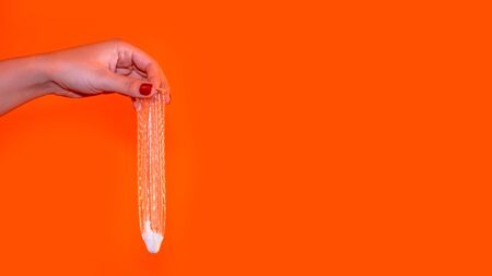 Sperm latex and protection against pregnancy.の写真素材