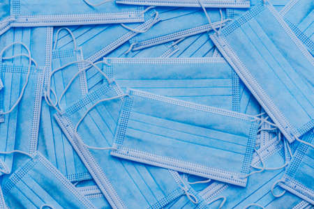 Texture of medical masks. Close up of protective medical masks. Concept of protecting from diseases
