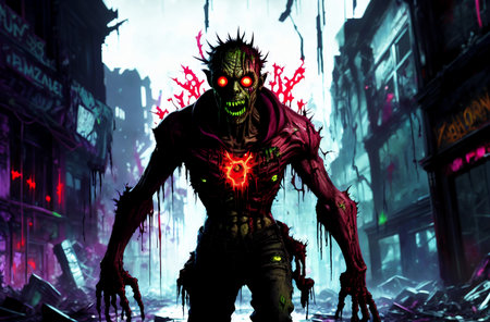 portrait of a zombie manの写真素材