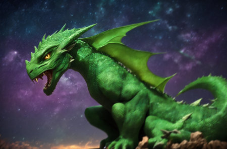 dragon. Fantastic monster. Big scary creature. Generative AIの素材