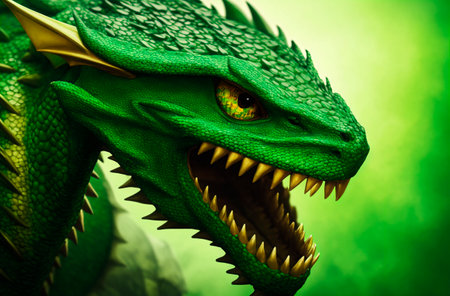 dragon. Fantastic monster. Big scary creature. Generative AIの素材