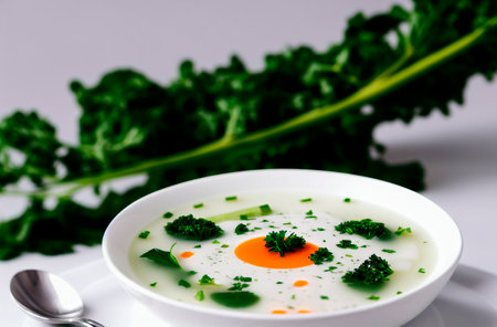 Soup. Appetizing healthy entry. Generative AIの素材