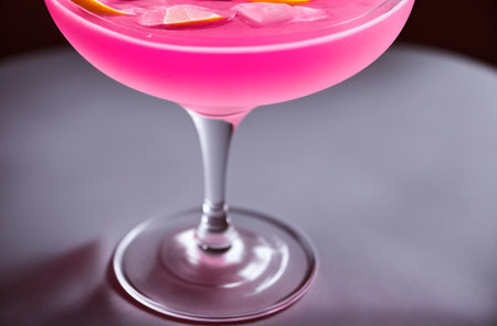 Alcoholic cocktail. Cool pink alcoholic drink on colored background. Generative AIの素材