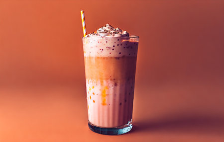 milkshake. Cool dessert drink in glass. Generative AIの素材