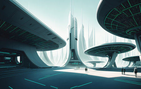 A fantastic city of the futureの素材
