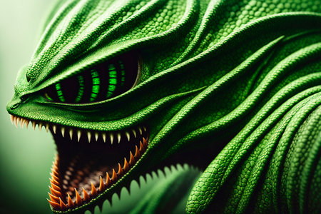 dragon. Fantastic monster. Big scary creature. Generative AI.の素材