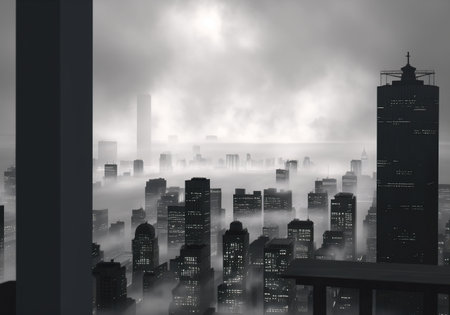 city in the foggyの素材