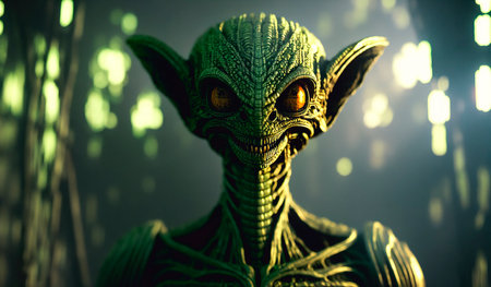 Portrait of an alien, a creepy humanoidの素材