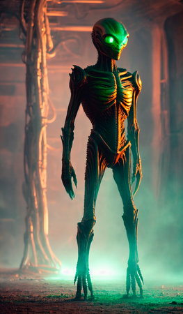 Portrait of an alien, a creepy humanoidの素材