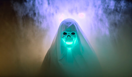 Poltergeist. Portrait of a ghost, paranormal spiritの素材